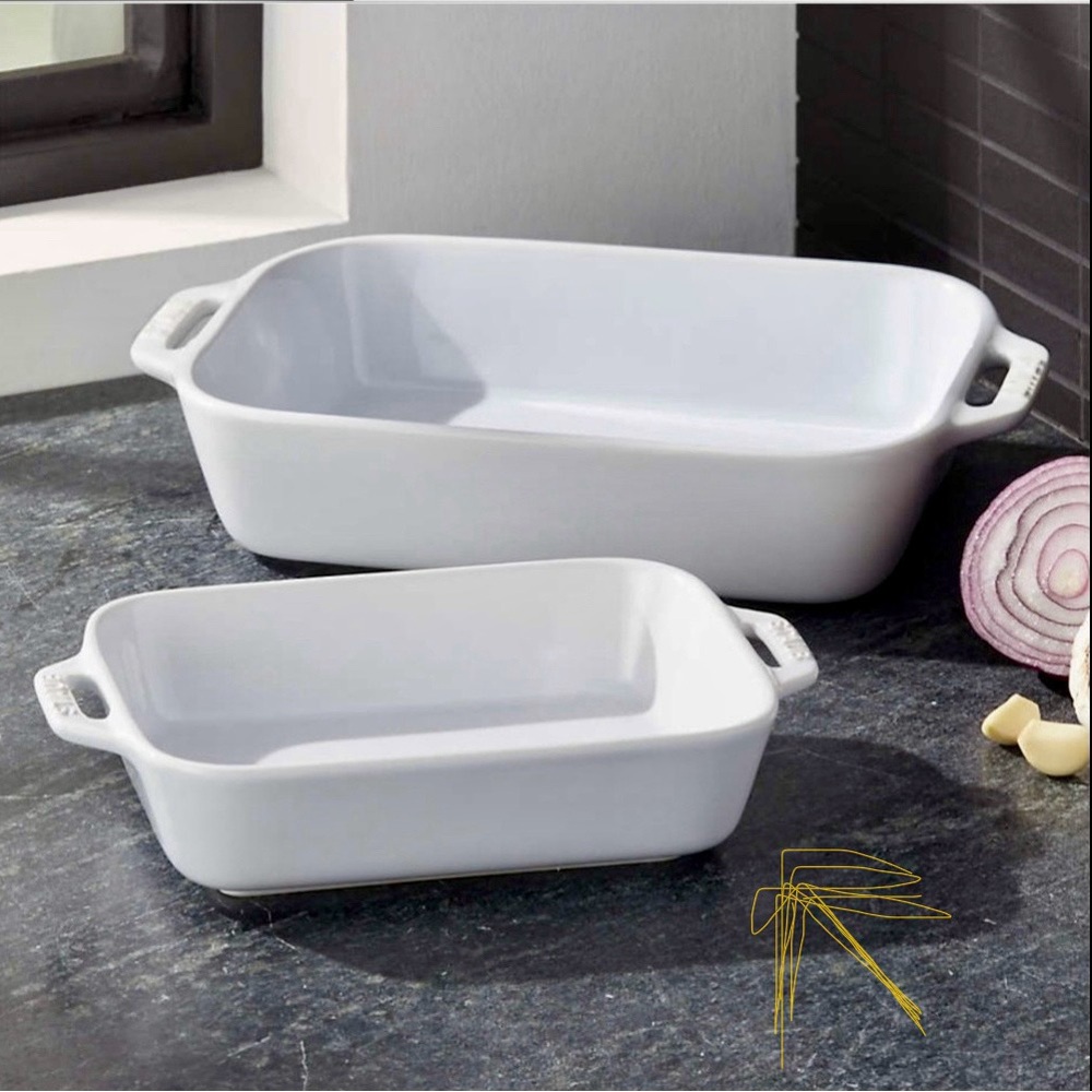 Staub White Ceramic Baking Dish Set